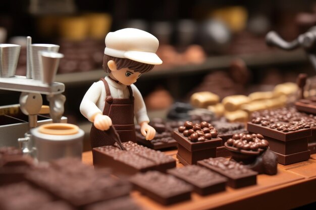 Petit chocolatier jouet fabriquant des chocolats