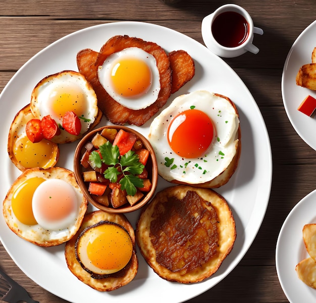 Petit-déjeuner anglais set art génératif par AI