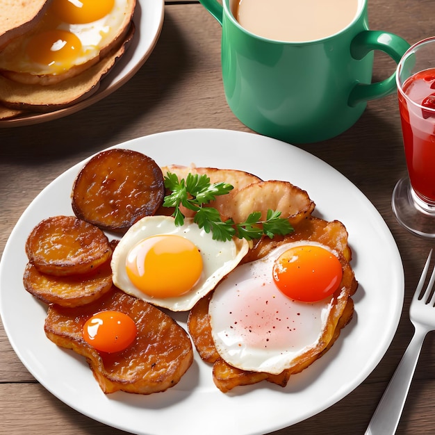 Petit-déjeuner anglais set art génératif par AI