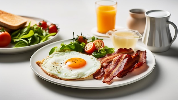 Petit-déjeuner avec une assiette avec SunnySide