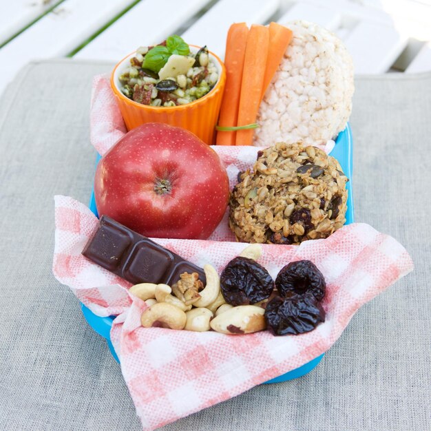 Photo le petit déjeuner sur l'assiette