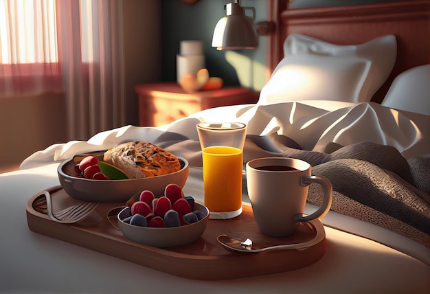 Petit déjeuner au lit