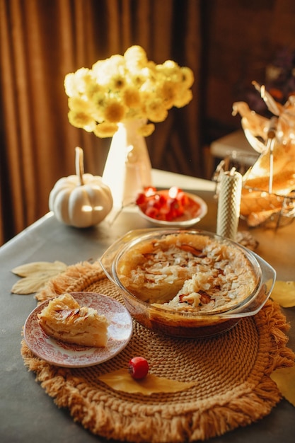 petit-déjeuner d'automne sucré fait maison, pâte à tarte