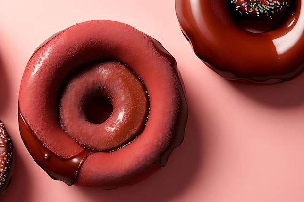 Le petit déjeuner, les beignets glacés et le café, un match matinal fait au paradis.