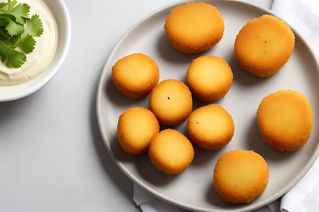 Photo le petit déjeuner, les beignets glacés et le café, un match matinal fait au paradis.