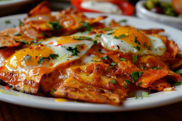 Le petit déjeuner de Chilaquiles au Mexique