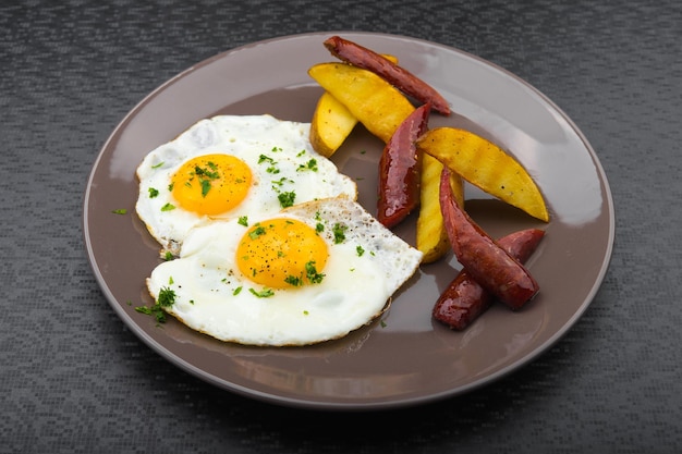 Petit-déjeuner copieux d'œufs