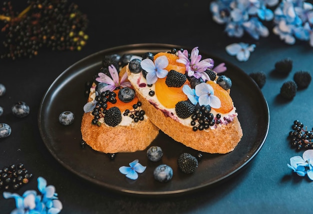 Petit déjeuner avec des pâtes pour le fond du restaurant