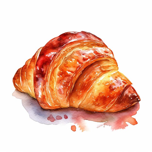 Photo un petit déjeuner sain un délicieux croissant avec du thé