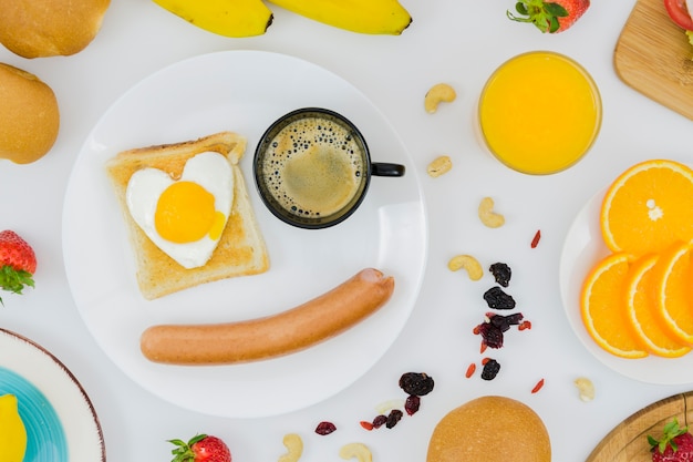 Photo petit-déjeuner sain avec des fruits