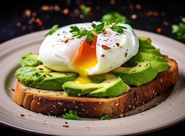 Petit-déjeuner sain avec des œufs au plat