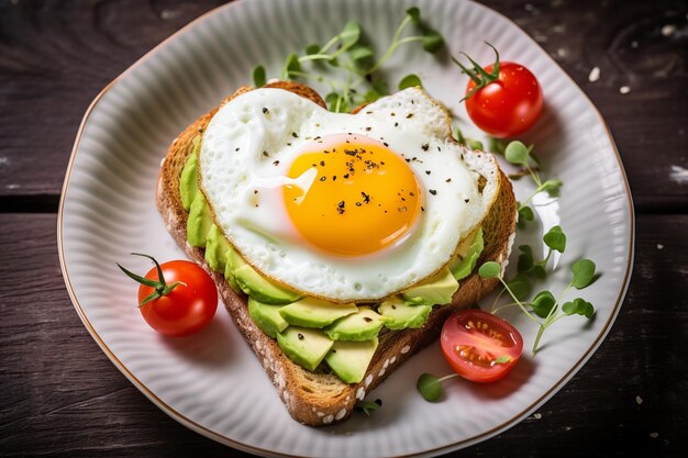 Un petit déjeuner sain et romantique pour la Saint-Valentin.