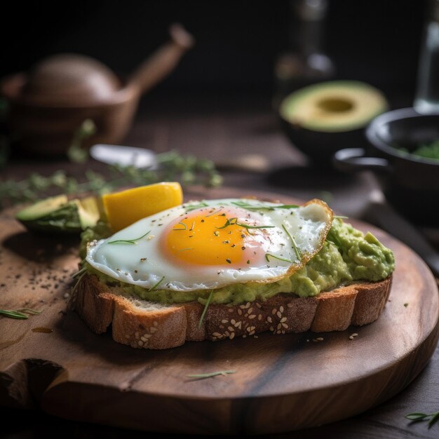 Petit-déjeuner sain Toast à l'avocat et à l'œuf