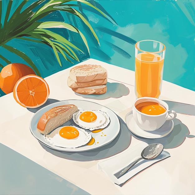 Le petit déjeuner.