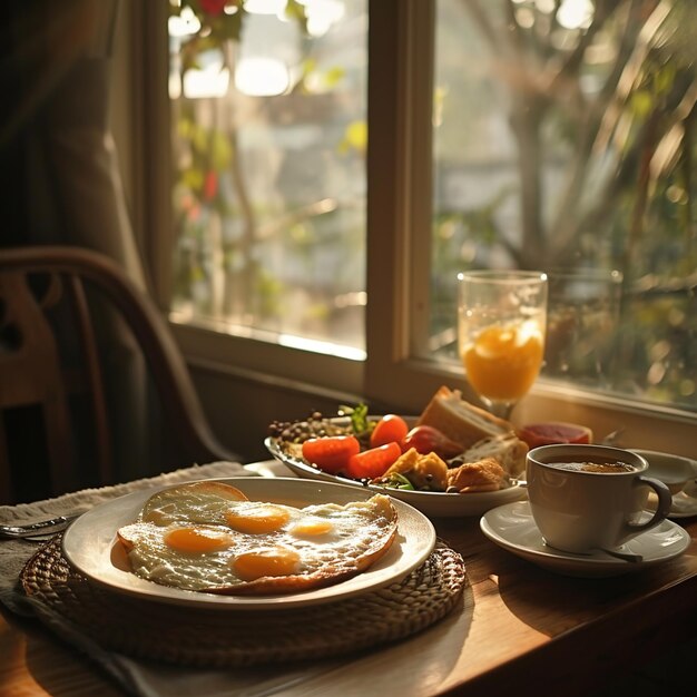 Le petit déjeuner.