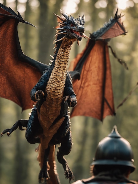 Un petit dragon au milieu de la forêt