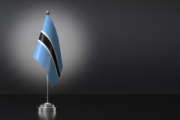 Petit drapeau national du Burkina Faso sur un fond noir Rendering en 3D