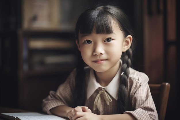 Petit enfant asiatique Fille qui étudie les filles Éducation système éducatif égalitaire