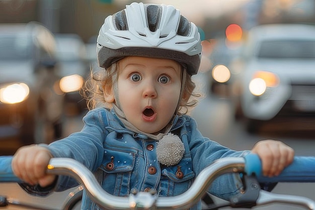 Petit enfant portant un casque à vélo