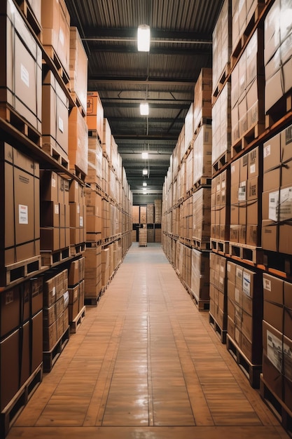 Un petit entrepôt rempli de marchandises