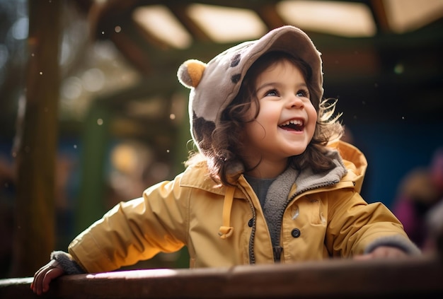 petit garçon souriant au zoo