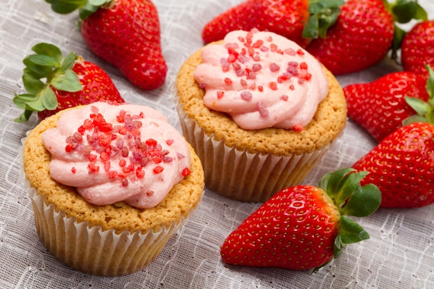 Petit gâteau aux fraises