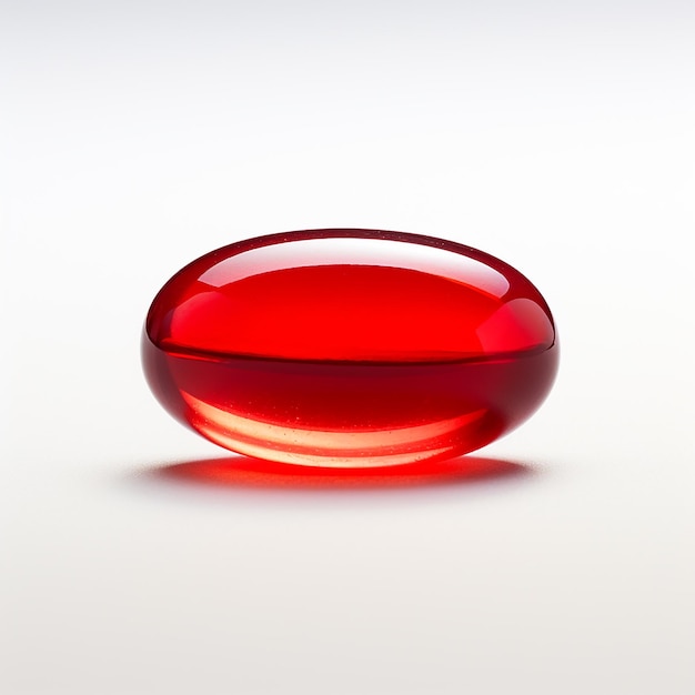 Photo petit gel doux rouge avec un fond blanc