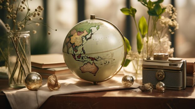 Un petit globe sur la table