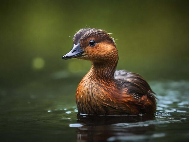 Le petit Grebe nageant dans un lac L'oiseau Watter dans l'habitat naturel Scène sauvage de la nature Tachybaptus ruficollis