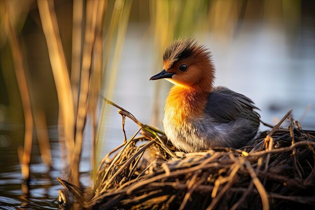 Photo le petit grebe tachybaptus ruficollis