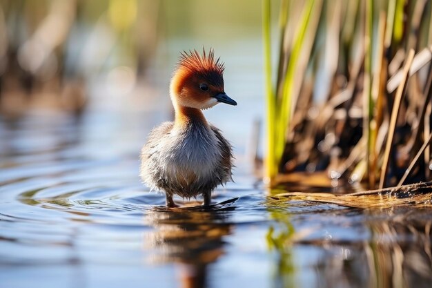 Photo le petit grebe tachybaptus ruficollis