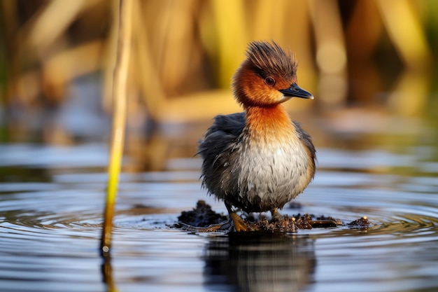 Photo le petit grebe tachybaptus ruficollis