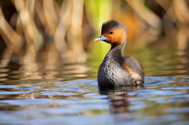 Photo le petit grebe tachybaptus ruficollis