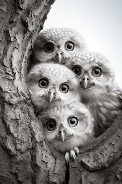 petit hibou dans un arbre