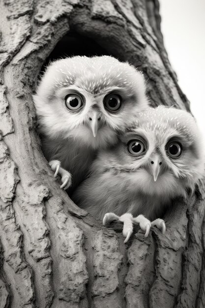 petit hibou dans un arbre