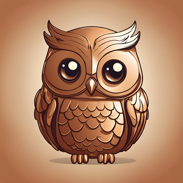 Un petit hibou de dessin animé mignon et drôle