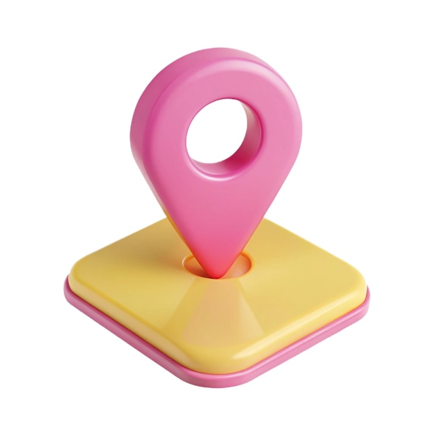 un petit jouet jaune et rose avec un trou au milieu