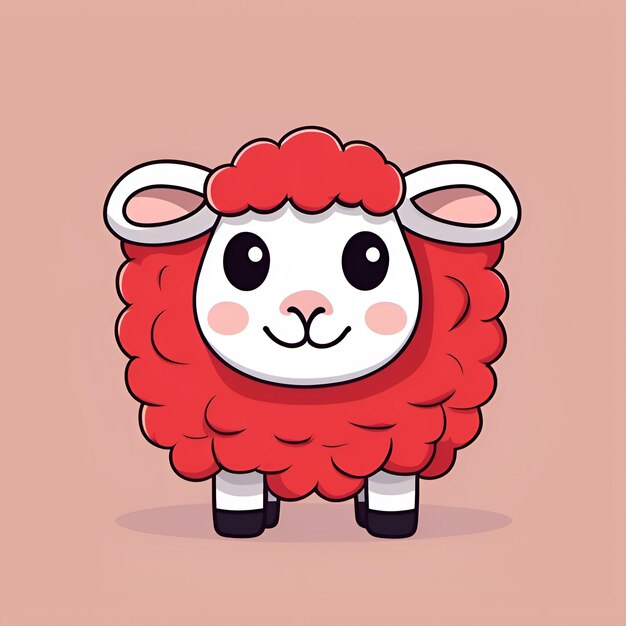 Un petit mouton souriant de dessin animé