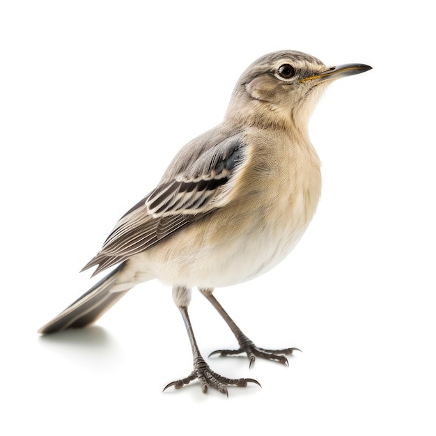 Un petit oiseau charmant sur un fond blanc