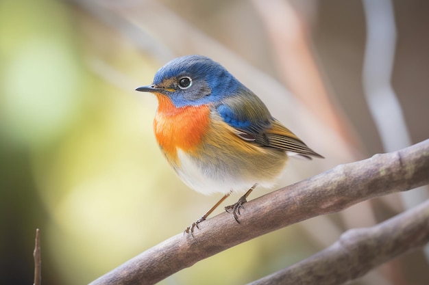 Un petit oiseau avec un fond blanc et une poitrine rouge se tient sur une surface blanche.