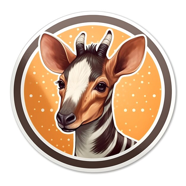 Photo un petit okapi mignon et heureux sur un cercle