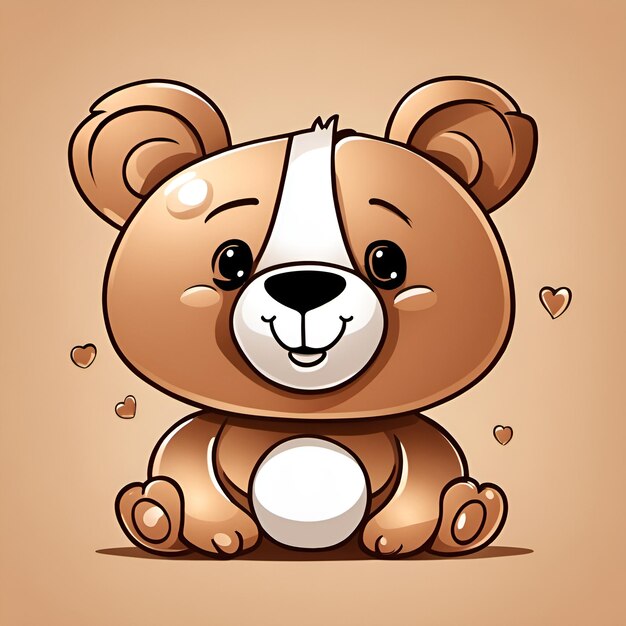 Photo petit ours souriant de dessin animé mignon