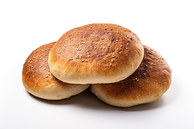 Petit pain arabe libanais sur fond blanc