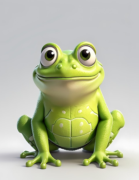 Petit personnage de grenouille debout dans TPose en rendu 3D