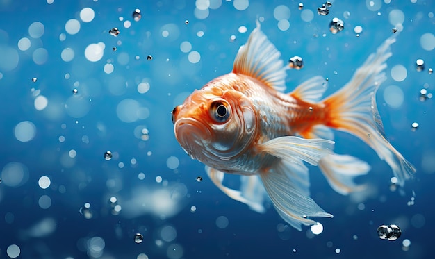 Un petit poisson nage dans une eau claire. Mise au point douce sélective.