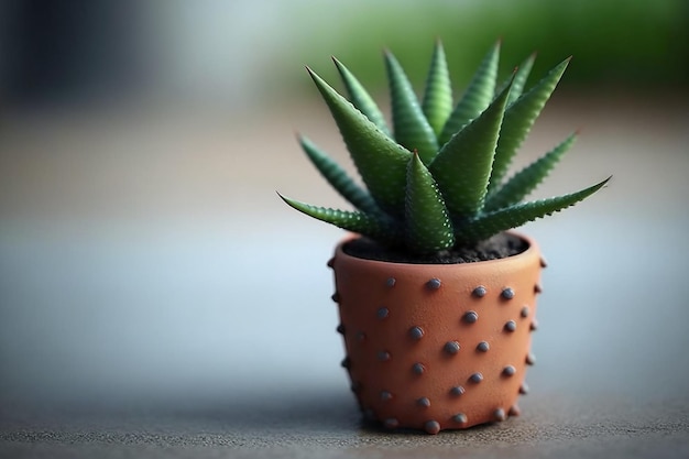 Un petit pot avec un cactus dedans