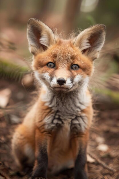 Un petit renard rouge effronté avec un sourire malicieux et de grandes oreilles moelleuses