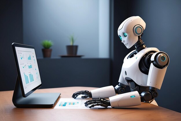 Un petit robot assistant pense ou analyse