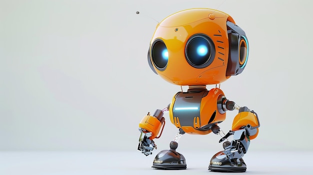 Photo un petit robot orange mignon a été généré.