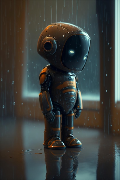 petit robot triste mignon et adorable